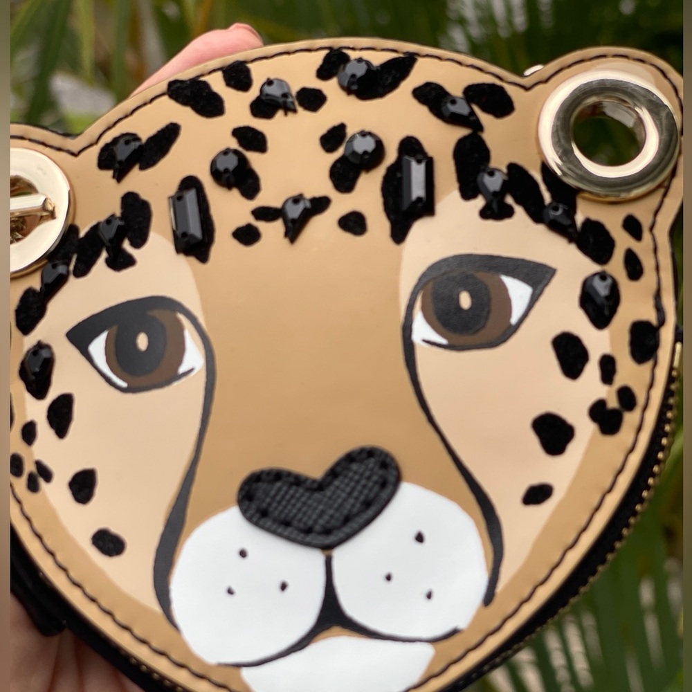 Kate Spade Cheetah Face Key & Card Holder - Brown and Black - Picture 3 of 14